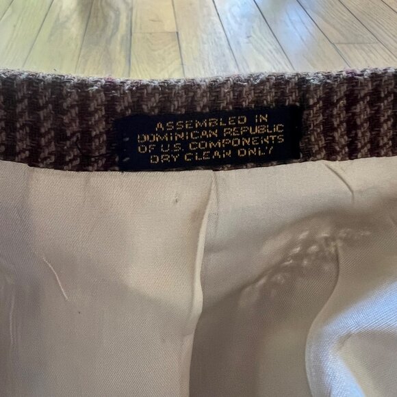 OSCAR DE LA RENTA Size 40S Tan Plaid Two Button Notch Neck Sports Coat Blazer - Picture 3 of 10